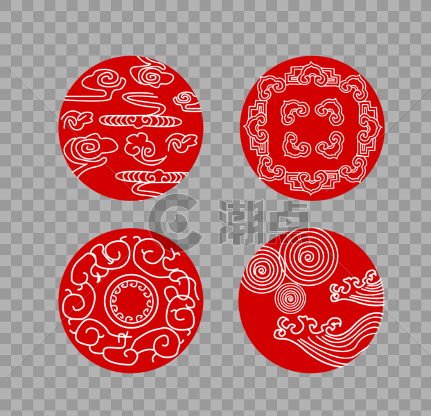 中国古代纹样红色矢量素材图片素材免费下载