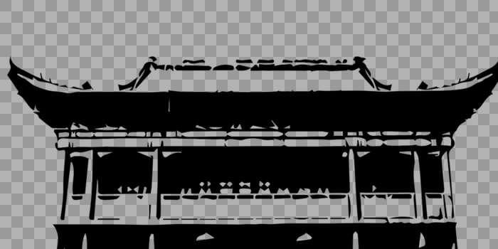 中式古代建筑屋檐剪影图片素材免费下载
