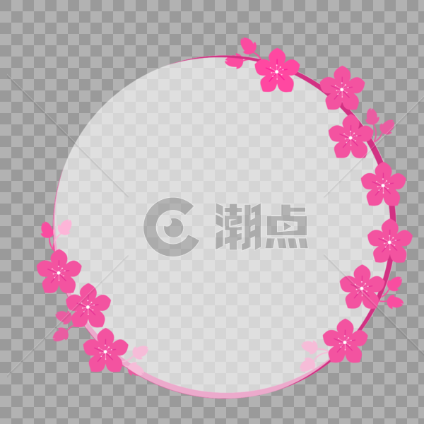 樱花圆形唯美边框图片素材免费下载