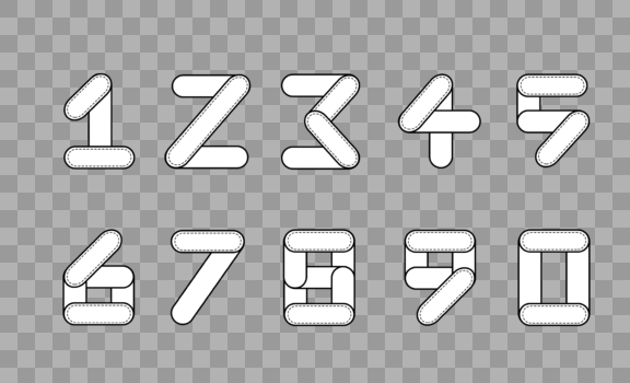 可爱圆滑0-9数字字体设计图片素材免费下载