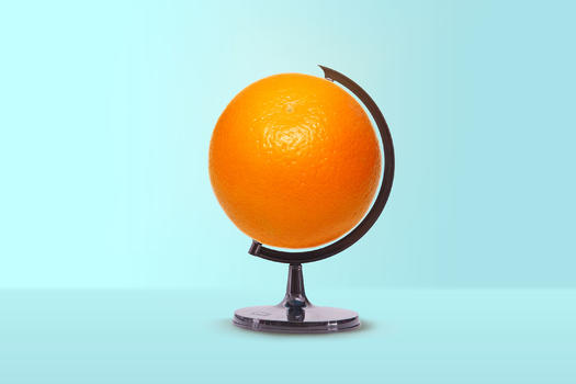 橙子地球仪图片素材免费下载
