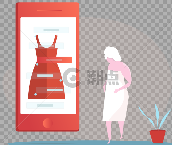 女人在网上买衣服图片素材免费下载