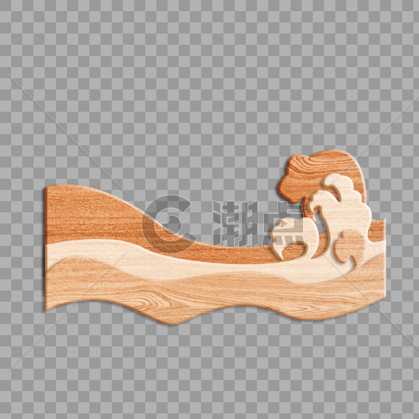 木板木纹材质边框海浪元素图片素材免费下载
