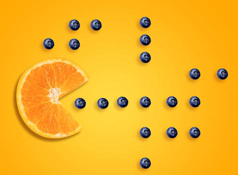 橙子吃豆豆图片素材免费下载