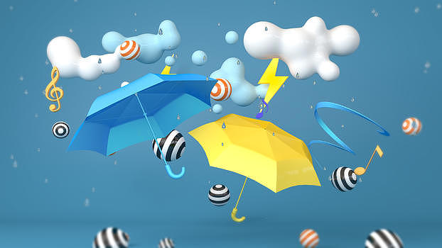 创意雨天雨伞图片素材免费下载