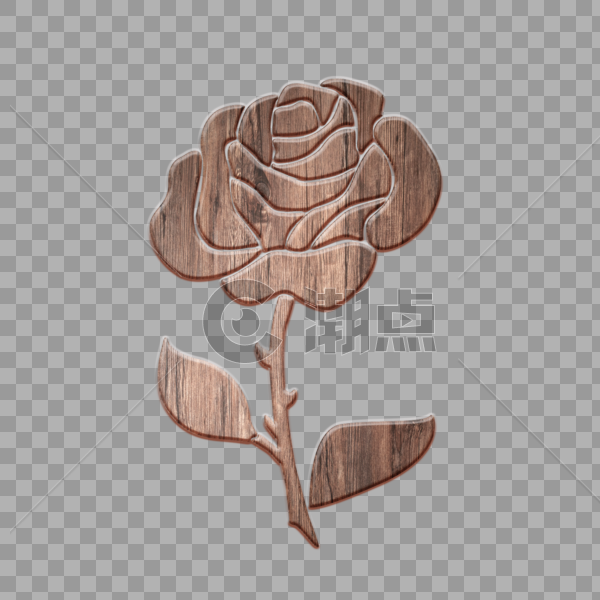 木质立体玫瑰木板材质图片素材免费下载