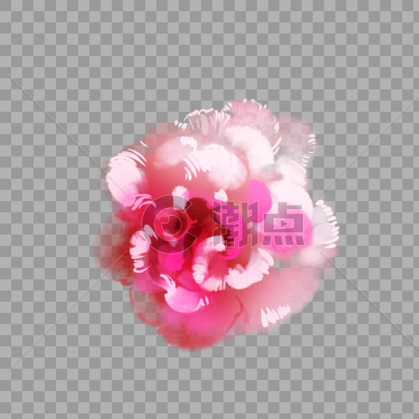 梦幻水墨粉色花朵图片素材免费下载