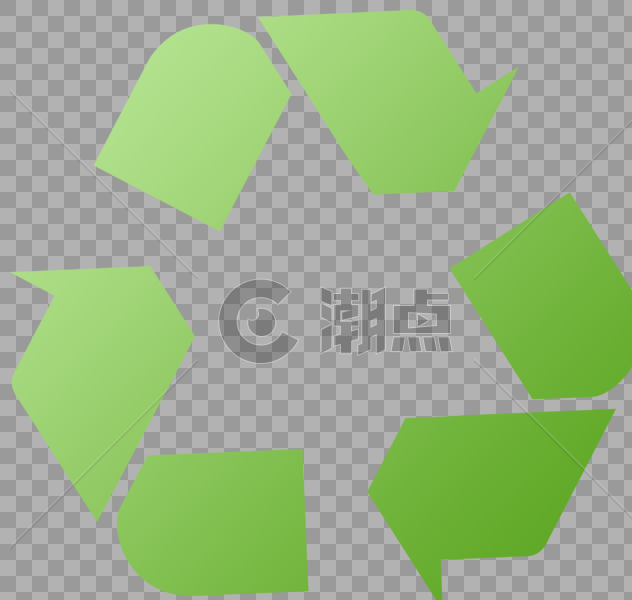矢量绿色渐变循环标志图片素材免费下载
