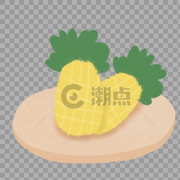 水果菠萝手绘图片素材免费下载