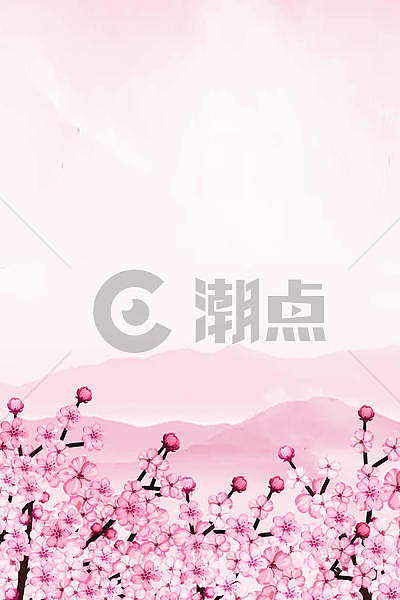 粉色桃花背景图片素材免费下载
