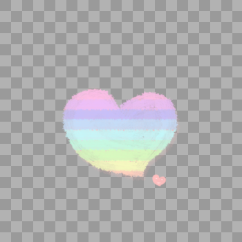 手绘彩虹可爱的心形图片素材免费下载
