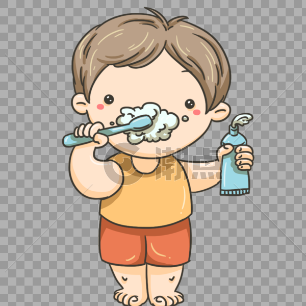刷牙的宝宝图片素材免费下载