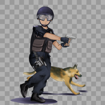 训练警犬的警察图片素材免费下载