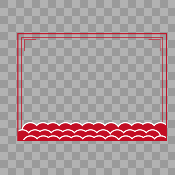 矢量红色海浪边框图片素材免费下载