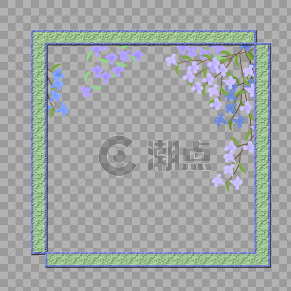 紫色花卉边框图片素材免费下载