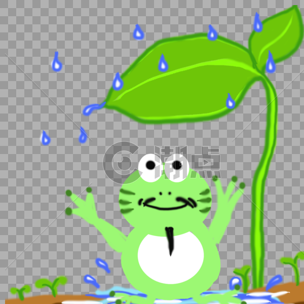 小青蛙避雨图片素材免费下载
