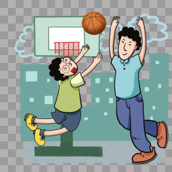 打篮球的两个人图片素材免费下载
