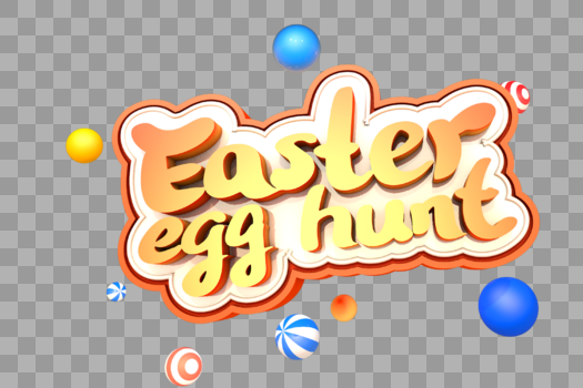 Easteregghunt艺术英文立体字体图片素材免费下载