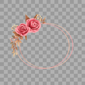 红玫瑰花卉边框图片素材免费下载