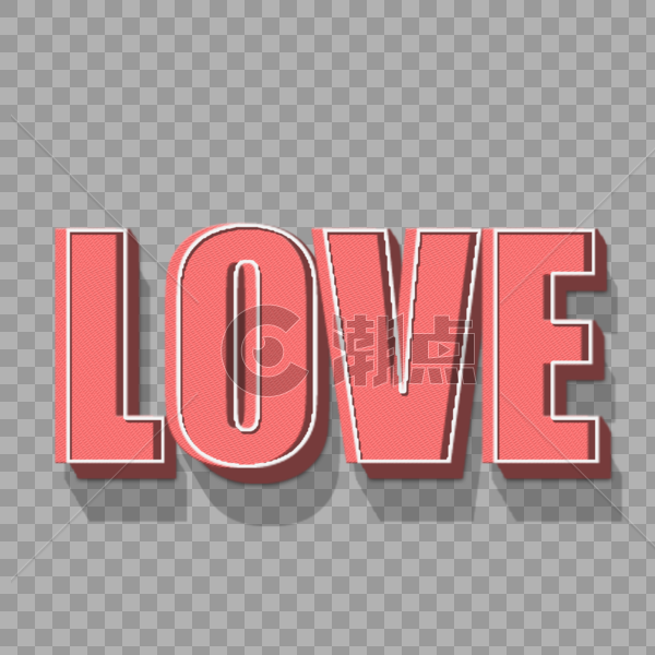 红色love爱情艺术字图片素材免费下载
