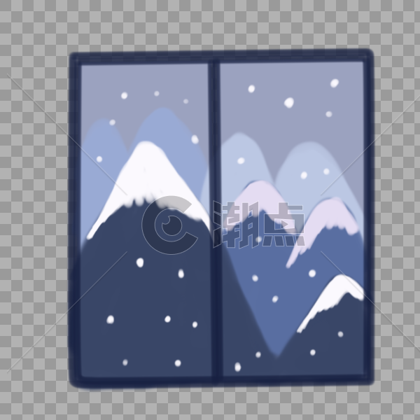 雪山窗户图片素材免费下载