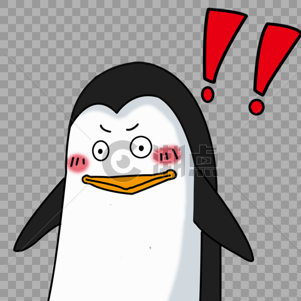黑白企鹅萌萌哒表情包图片素材免费下载