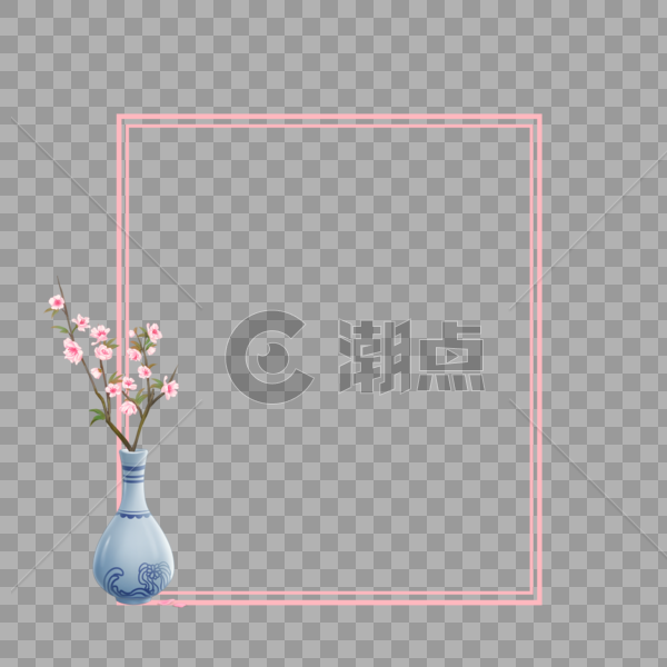 中国风花瓶边框图片素材免费下载