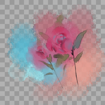 水彩手绘玫瑰花效果图片素材免费下载