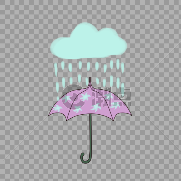 雨伞和云彩图片素材免费下载