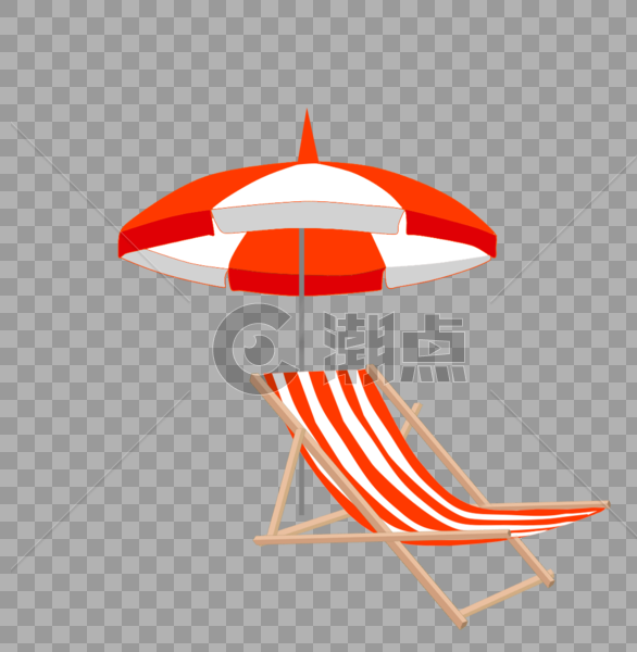 沙滩遮阳伞躺椅图片素材免费下载