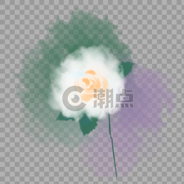 烟雾鲜花装饰画图片素材免费下载