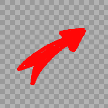 手绘红色简单箭头方向箭头图片素材免费下载