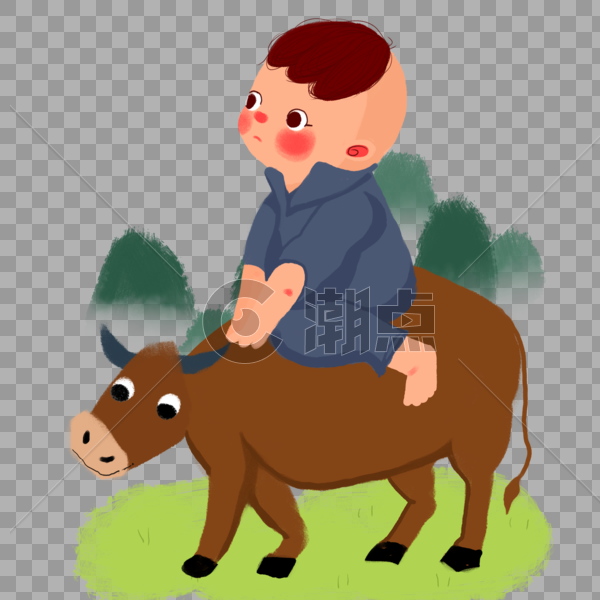 骑着牛的牧童图片素材免费下载