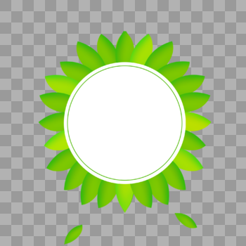 春天绿色圆形树叶边框图片素材免费下载