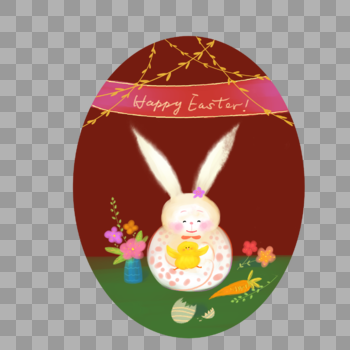 可爱复活节兔子彩蛋小鸡图片素材免费下载