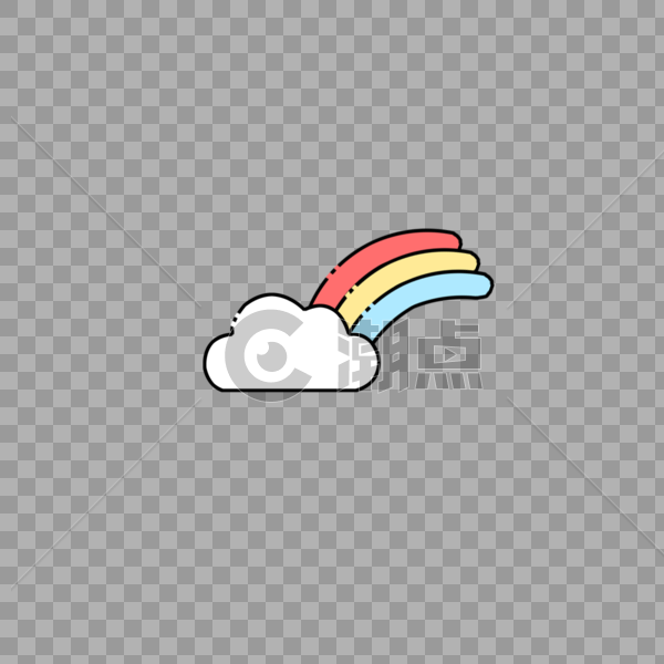 云朵与彩虹图片素材免费下载