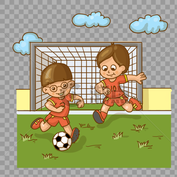 一起踢足球的小朋友图片素材免费下载
