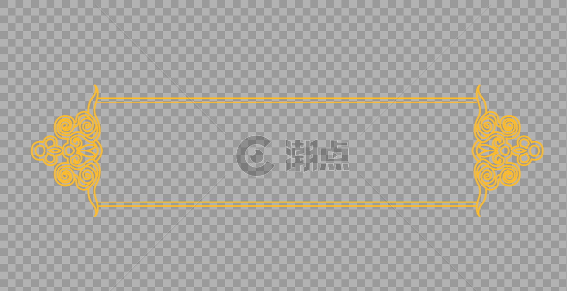 创意中国风金黄色花纹边框图片素材免费下载