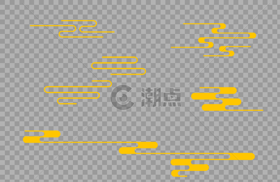 中国风金黄色线性云纹图片素材免费下载