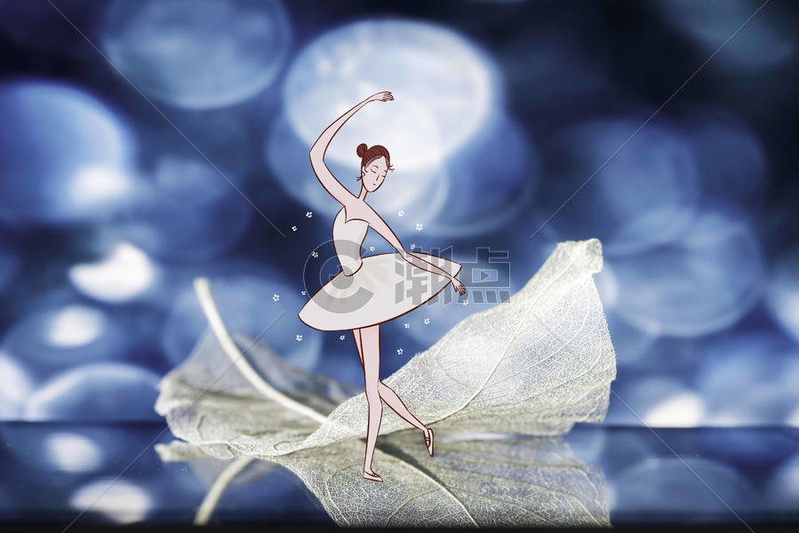 落叶下的芭蕾舞者图片素材免费下载