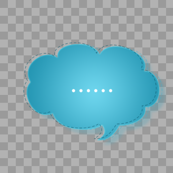 蓝色云朵对话框图片素材免费下载