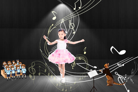 跳舞的小女孩图片素材免费下载