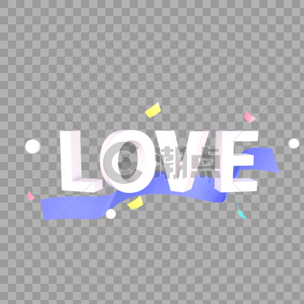 C4D立体字母LOVE创意场景字体图片素材免费下载