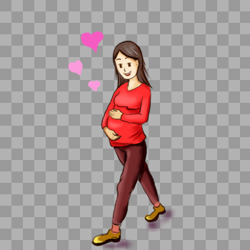 手绘怀孕的母亲图片素材免费下载