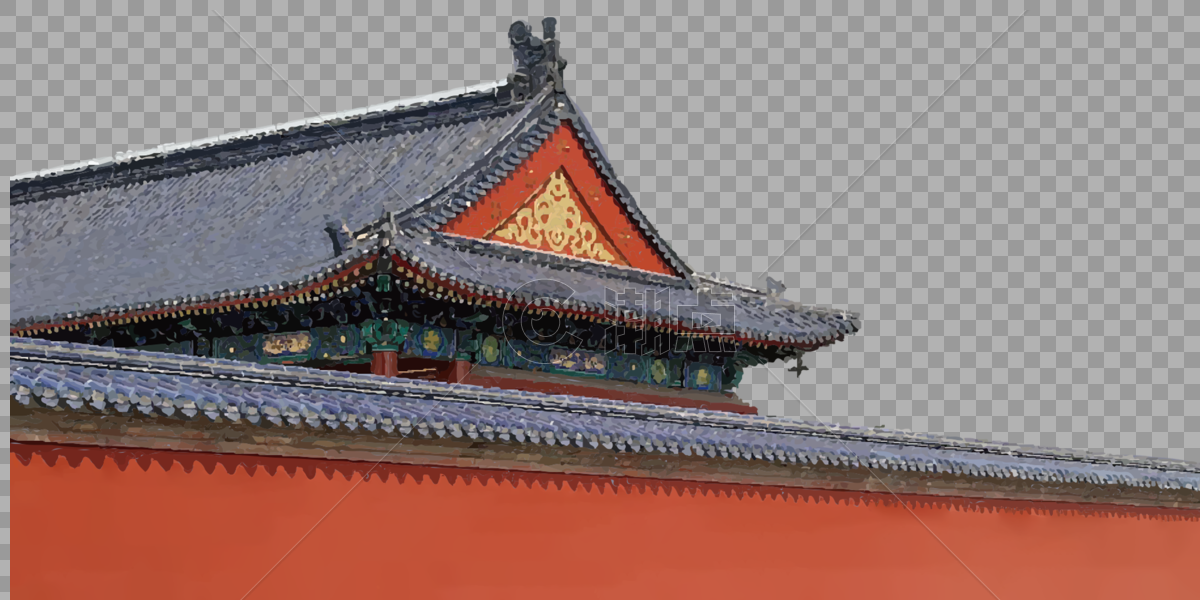 中国传统红色建筑图片素材免费下载