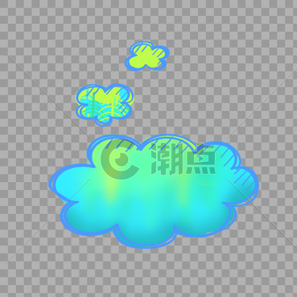 创意蓝色云朵对话框花纹图片素材免费下载