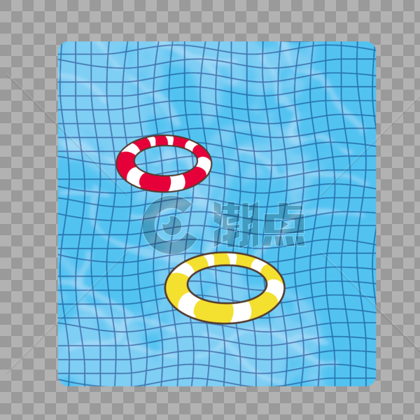 夏季蓝色游泳池游泳圈图片素材免费下载