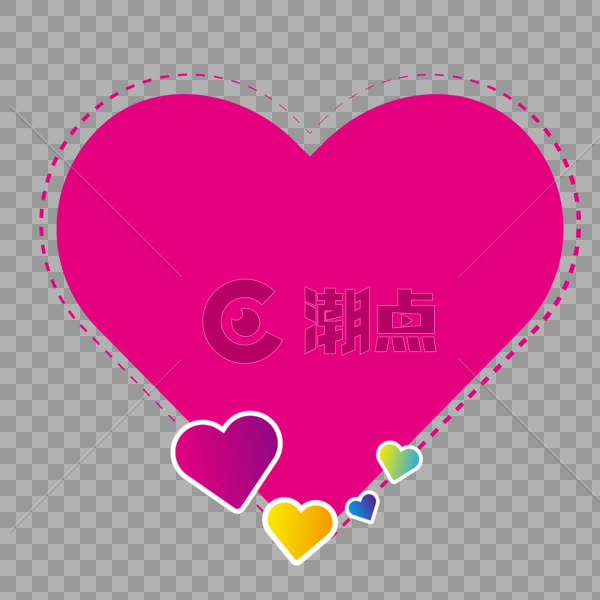 紫色爱心边框图片素材免费下载