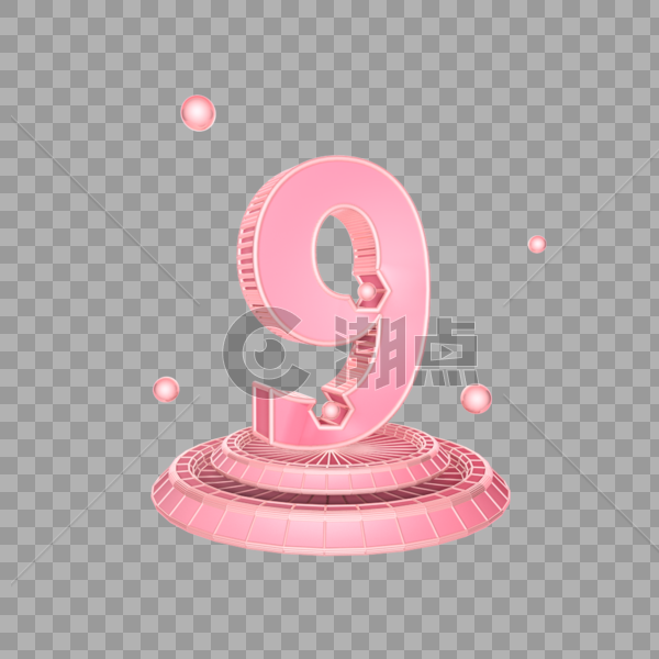 C4D立体粉色数字8免抠图片素材免费下载