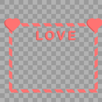 粉色love爱心边框图片素材免费下载